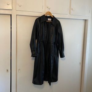 Vegan leather trench coat